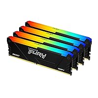 Kingston Fury Beast RGB 32GB 3600MT/s DDR4 CL17 DIMM (Kit of 4) Computer Memory KF436C17BB2AK4/32