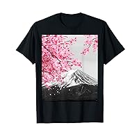 Mt Fuji and Sakura Cherry Blossoms Japanese Vintage Tourist T-Shirt