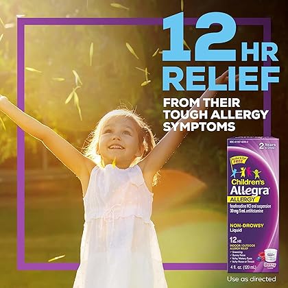 Allegra Children's Non-Drowsy Antihistamine Liquid 4 oz. 12-Hour Allergy Relief, 30 mg