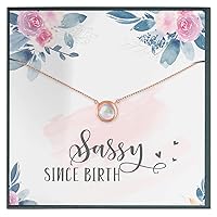 Sassy Since Birth Quote Jewelry, Sassy Friend Gift, Sassy Girlfriend Gift, Sassy Girls Gift, Sassy Girl Necklace