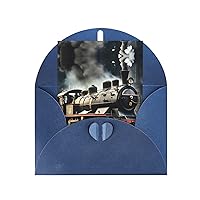 NEZIH Steam Locomotive Train Print Thank You Gift Card Greeting Cards Birthday Wedding Christmas Invitation Cards