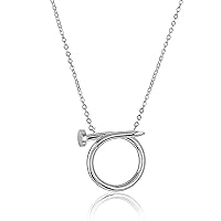 | ELYA Polished Nail Stainless Steel Pendant Necklace