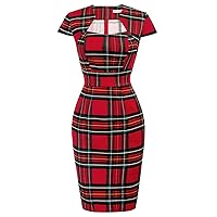 Grace Karin Womens 50s 60s Vintage Pencil Dress Bodycon Cap Sleeve Dress