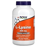 NOW L-lysine 500 mg, 250 Capsules