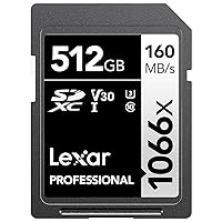 512GB Professional 1066x SDXC Memory Card, UHS-I, C10, U3, V30, Full-HD & 4K Video, Up To 160MB/s Read, for DSLR and Mirrorless Cameras (LSD1066512G-BNNNU)