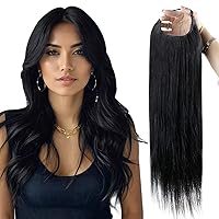 Full Shine U Part Wig Extensions Silky Straight Clip in Hair Half Wig Extensions Jet Black Wigs Remy Human Hair Full Head Natural Hair 150Grams 18Inch