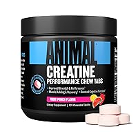 Animal Creatine Chews Tablets - Enhanced Creatine Monohydrate with AstraGin to Improve Absorption, Sea Salt for Added Pumps, Delicious and Convenient Chewable Tablets - Fruit Punch