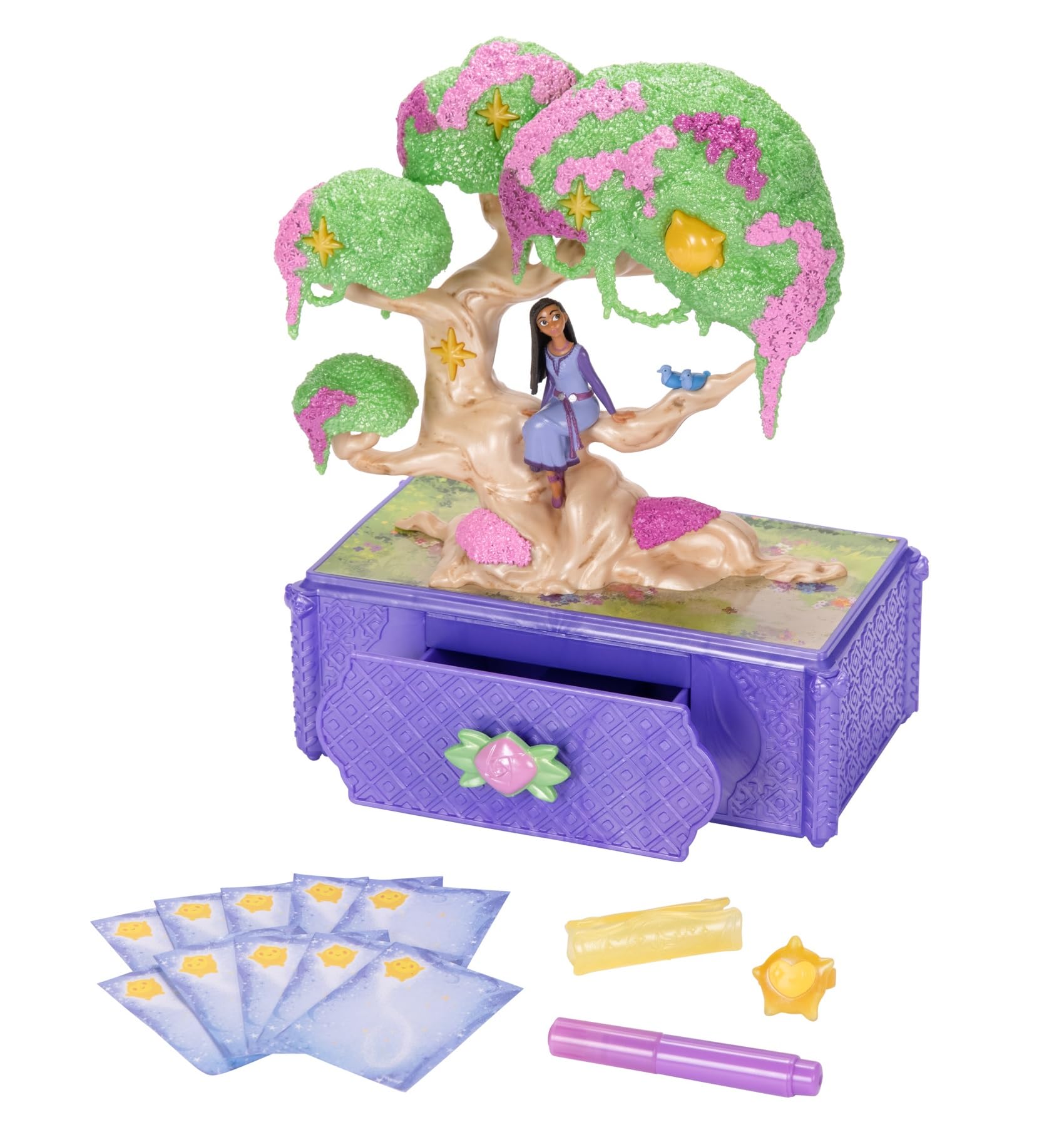 Disney's Wish Jewelry Box Asha's Wishing Tree Keepsake Musical Box with Star Toy Ring