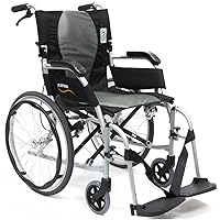 Karman Healthcare 19.8 lbs Ergonomic Ultra Lightweight Wheelchair, Pearl Silver, 18x17 