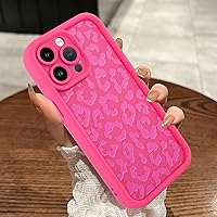 MOWIME Compatible with iPhone 15 Pro Case, Cheetah Print Shockproof Soft TPU Protective Case for Women Girls, Slim Anti Scratch Leopard Case for iPhone 15 Pro 6.1 Inch, Hot Pink