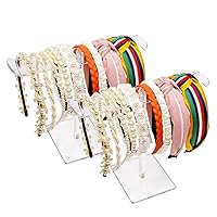 Bigfety Acrylic Headband Holder, 2 Pack Clear Headband Organizer Stand, Hair Accessories Storage