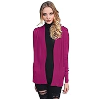 Women's Solid Soft Stretch Open Front Knit Cardigan