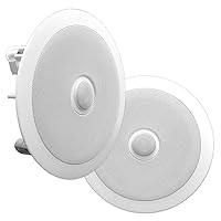 Pyle 6.5'' In-Wall/In-Ceiling Midbass Speakers (Pair) - 2-Way Woofer Speaker System Directable 1” Titanium Dome Tweeter Flush Mount Design w/ 65Hz - 22kHz Frequency Response 250 Watts Peak - PDIC60