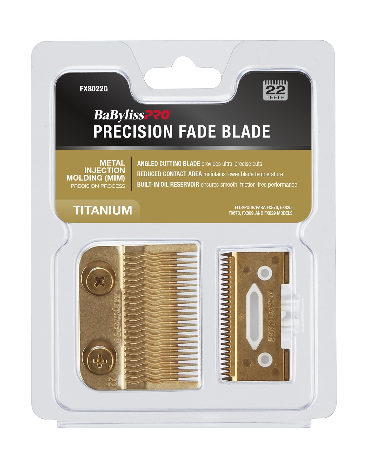 BaBylissPRO Metal Injection Molded (MIM) Fade Blades for Clippers - FX829,FX899, FX890, FX870, FX825, FX673