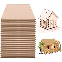 Fabbay 20 Pieces Basswood Sheets Thin Wood Sheets Craft Wood Board Unfinished Plywood for Craft DIY Wooden Plate Model Wooden House Aircraft Ship Boat School Projects (12 x 8 x 116 hes),TT0706