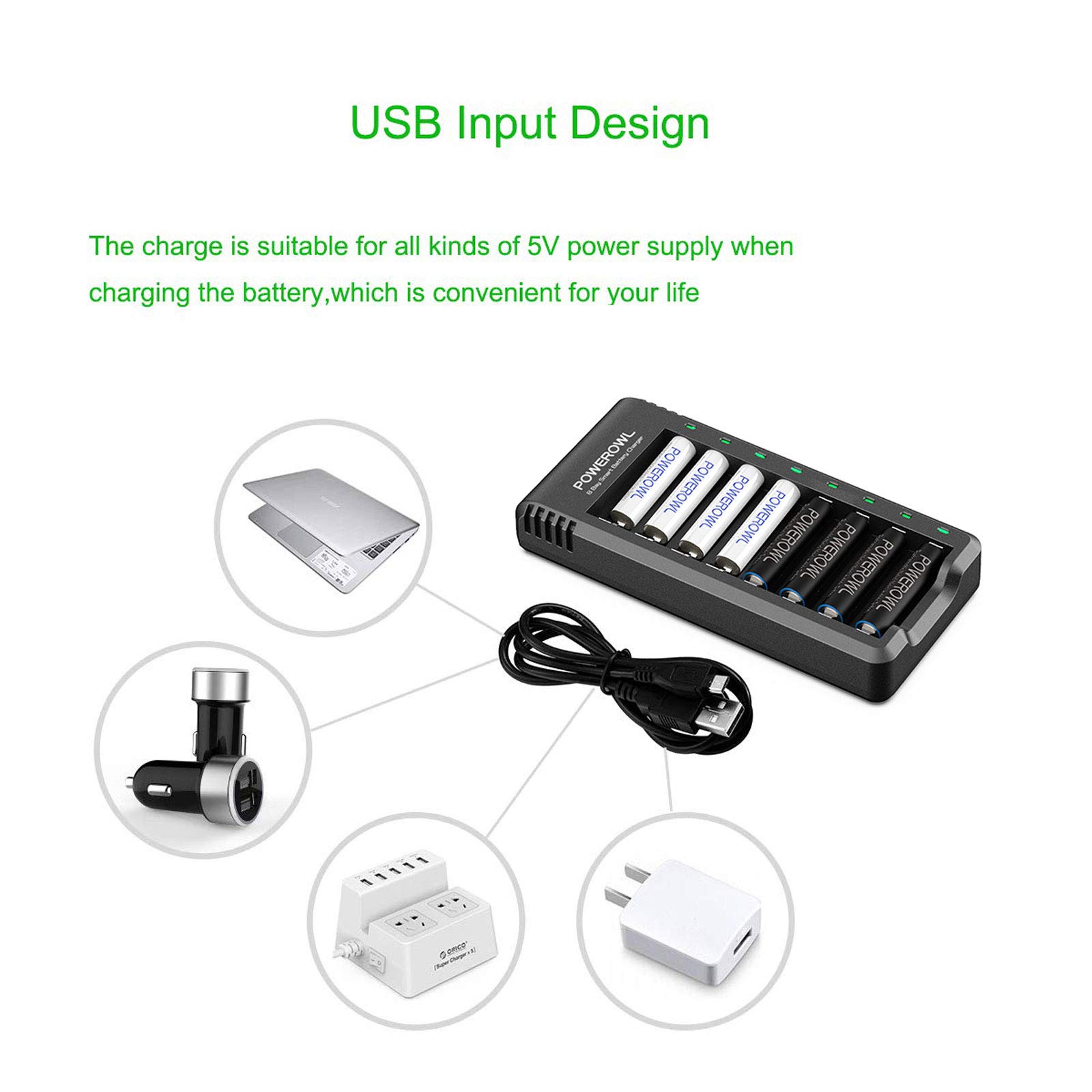 Rechargeable AA AAA Batteries w/Charger, 12&12 Count High Capacity Low Self Discharge Ni-MH Battery