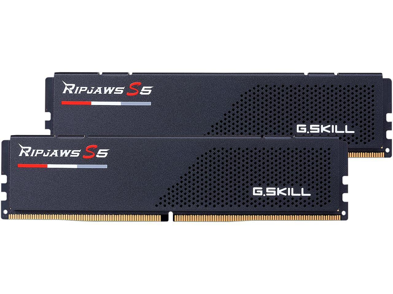 G.Skill RipJaws S5 Series (Intel XMP) 32GB (2 x 16GB) 288-Pin SDRAM DDR5 6000 CL36-36-36-96 1.35V Dual Channel Desktop Memory F5-6000J3636F16GX2-RS5K (Matte Black)