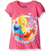 Sesame Street Girls' Toddler Girls' Best Friends Short-Sleeved Puff T-Shirt