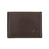 Timberland Men's Blix Slimfold Leather Wallet, Brown, One Size