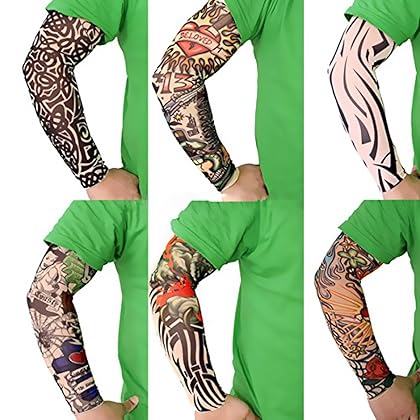 Akstore Temporary Tattoo Sleeves Set Arts Temporary Fake Slip On Tattoo Arm Sleeves Kit