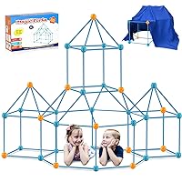 Kids Fort Building Kit - 135 Pieces Play Fort Constructor Indoor/Outdoor, DIY STEM Toy for Boys & Girls Ages 5+, Kids Fort Building Set - Create Tents, Castles, Tunnels, Rockets & More