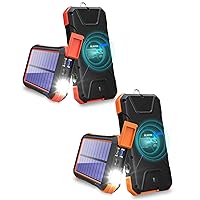 20,000mAh Fast Solar Phone Charger 18W External Battery Bank, Wireless Power Bank 10W/7.5W/5W with 4 Outputs & Dual Inputs