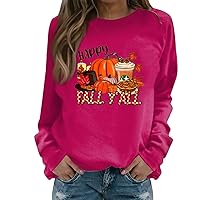 Halloween Shirts Long Sleeve Halloween Sweatshirts Women'S Round Collar Fashion Casual Long Sleeve Plaid Printed Top