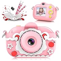 Kids Camera, Dual Cameras 1080P HD Kids Toddler Camera with 32GB Card, Selfies Digital Camera for 3-9 Years Old Boys Girls, Mini Toy Camera for Kids Christmas Birthday Gift
