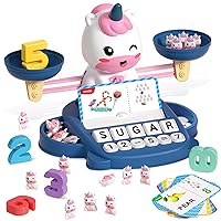 Unicorns Kindergarten Preschool Learning Activities Math Counting Matching Letter Toys - Toddler Educational Toys for 3 4 5 6 7 Year Olds Girls Birthday Gift Games for Kids Ages 5-7 3-5