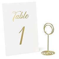 Gold Foil Table Numbers 1-30 with 30 Gold Table Number Holders