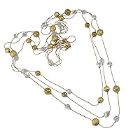 White Crystal Gold Plated Necklace For Women And Girls
