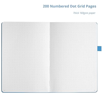 VIVID SCRIBBLES Dotted Journal – 160gsm Bleed Proof Thick White Paper – 200  Numbered Dot Grid Pages – 5.8 x 8.3 inch Dotted Bullet Notebook