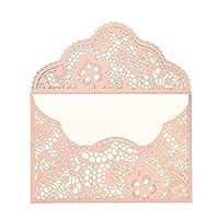 20Pcs Pink Laser Cut Wedding Invitations Cards Pockets 5