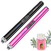 Dual Arc Electric Candle Lighter Rechargeable USB Lighter Plasma Arc Lighters for Candle (Obsidian Black & Violet)
