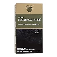 (1N Black) 4 fl. oz. (120 mL) Heat Activated Healthier Permanent Hair Dye with Certified Organic Ingredients, Ammonia Free, Vegan Friendly, 100% Gray Coverage