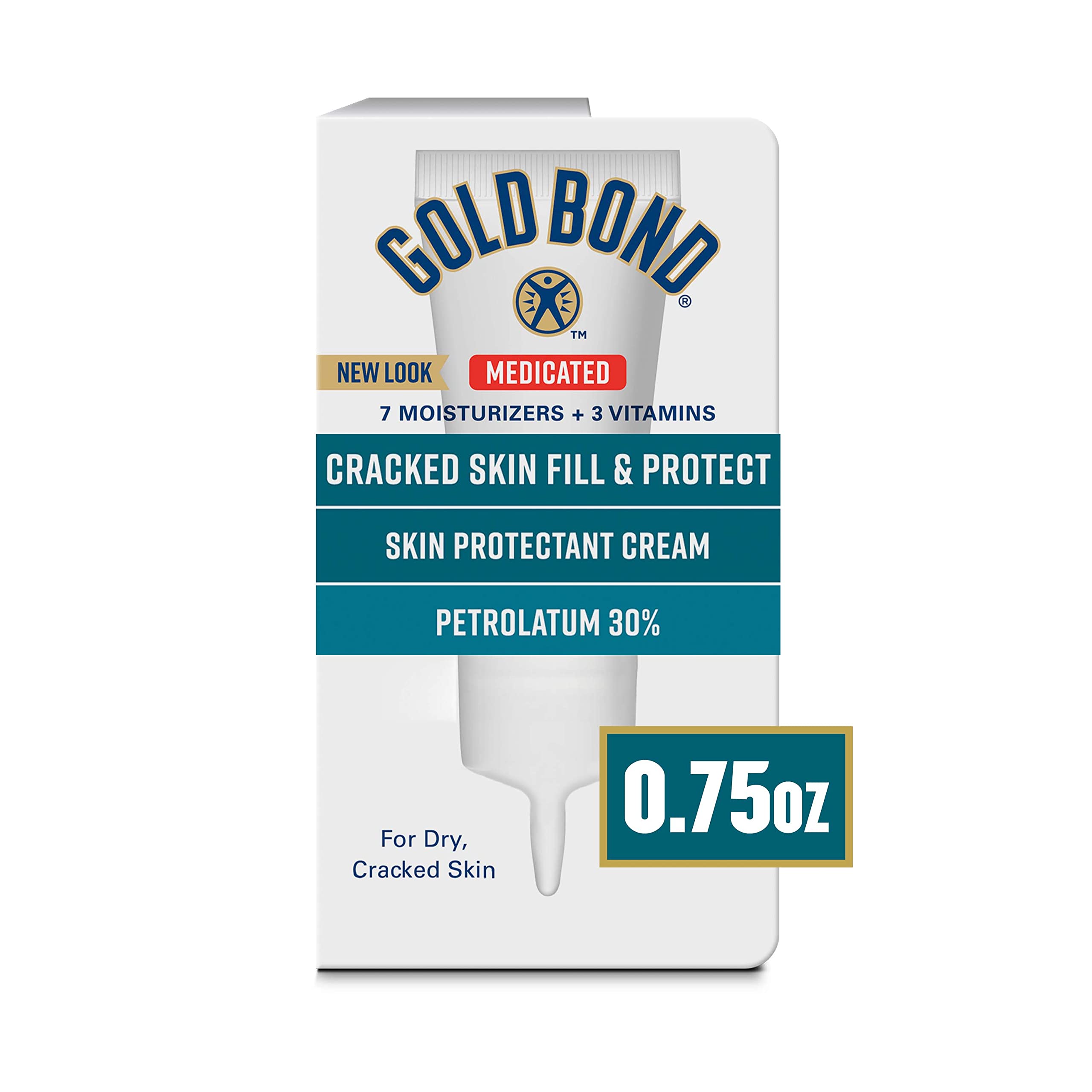 Gold Bond Ultimate Cracked Skin Relief Fill & Protect Cream for Hands, Cuticles, and Feet, 0.75 Ounce (Pack of 1), Blue