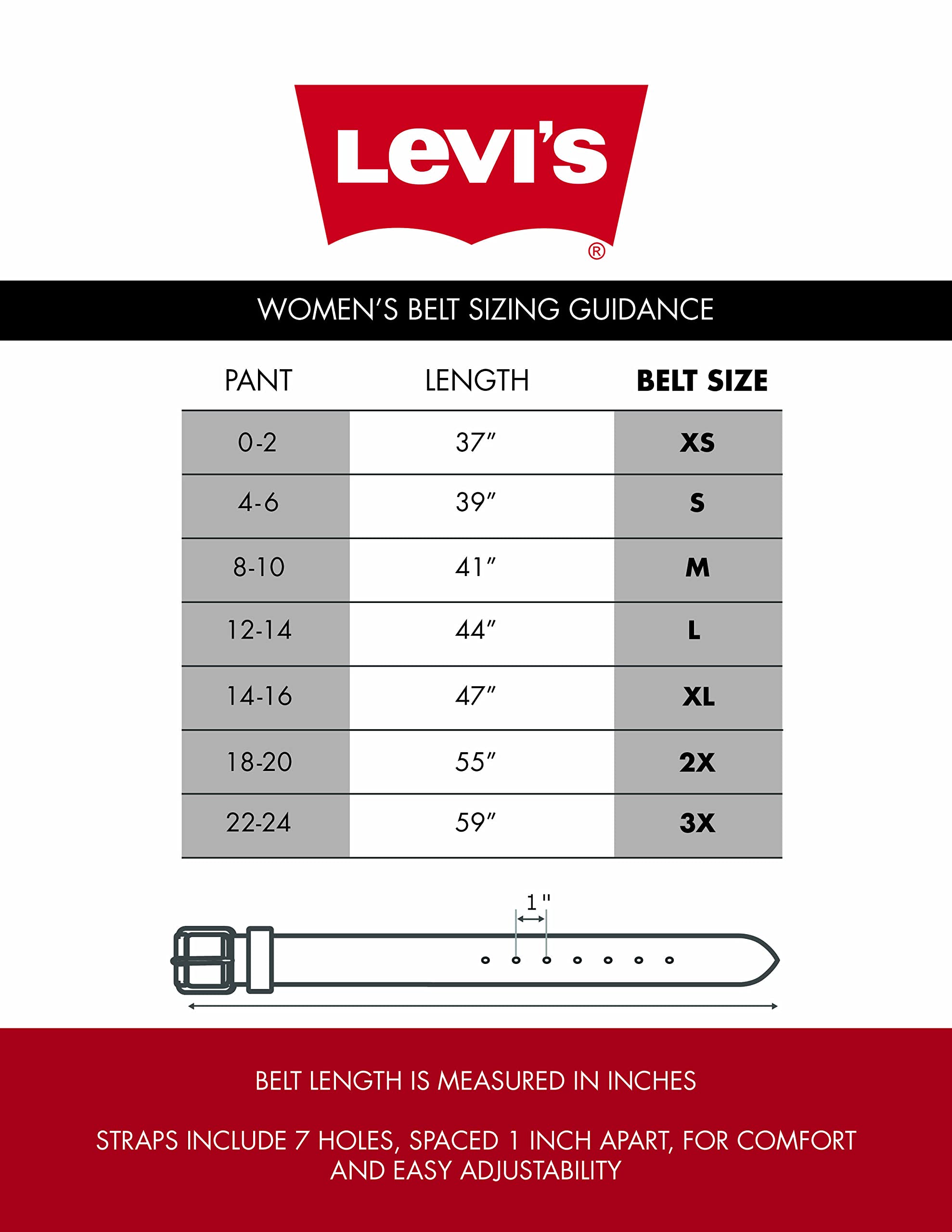 Levi's Women's Plus Size Casual Square Center Bar Buckle Belt