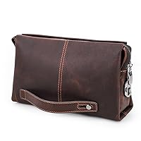 Leather Men Clutch Purse Bag, Mens Business Code Lock Wallet Anti Theft Clutch Purse Phone Holder Handbag Travel Bag