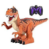 Remote Dinosaur Toys for Boys 3-5, Electric Realistic RC T-rex with Spray, Lights & Sounds, Rechargeable Big Dino Robot with Fire Breathing, Gift for Boys & Girls 5-7 8-12 Years