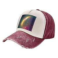 Beautiful Galaxy Print Vintage Washed Cotton Adjustable Baseball Caps Dad Hat Adjustable Hip Hop Hat Trucker Hat