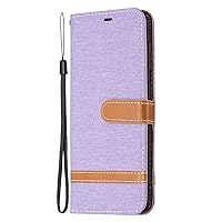 XYX Wallet Case for iPhone 13 Pro, Denim PU Leather Case Flip Folio Cover with Kickstand for iPhone 13 Pro/iPhone 13, Purple