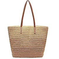 Large Straw Beach Bag for Womens Straw Bag Summer Woven Tote Bag Shoulder Handbags Beach Bag for Outdoor Vacation