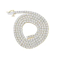 10kt Yellow Gold Mens Round Diamond 18-inch Link Chain Necklace 1 Cttw