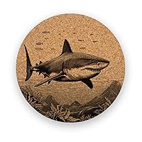 Marine Animals Coasters, Coasters Gift, Set of 6, Cork Coasters with Holder, Absorbent Coasters, Fish Coasters, Drink Coasters - CA085