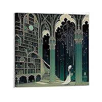 Wqyddy Artist Kay Nielsen Classic Fairy Tale Fantasy Painting Art Poster Canvas Poster Bedroom Decor Office Room Decor Gift Frame-style 24x24inch(60x60cm)