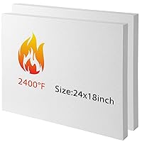 2 Pcs Ceramic Fiber Insulation Board 2400f Rated 18 x 24 x 1 Inch Ceramic Insulation Fiber Baffle Board Fireproof Board for Wood Stoves Furnace Kilns Pizza Oven Forges Boilers