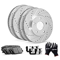 R1 Concepts Front Rear Brakes and Rotors Kit |Front Rear Brake Pads| Brake Rotors and Pads| Ceramic Brake Pads and Rotors |Hardware Kit|fits 2011-2014 Ford Edge, 2011-2015 Lincoln MKX