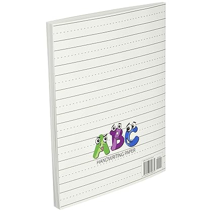 Kindergarten writing paper with lines for ABC kids: 120 Blank handwriting practice paper with dotted lines