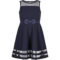 Calvin Klein Girls' Sleeveless Party Dress, Fit and Flare Silhouette, Round Neckline & Back Zip Closure