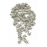 Nailheads - Spots - Studs - 100 pcs 40ss (8mm) Star Nailheads Silver- Silver Star Studs - Premium Quality Brass Nailheads